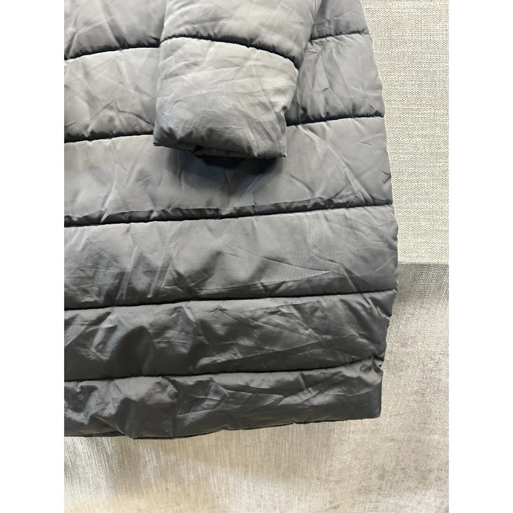 IloveSIA Puffer Jacket Womens 10 Black Lined Insulated Snap Front Hooded Winter‎